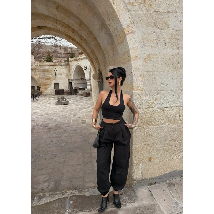 Siyah Jogger Balon Pantolon