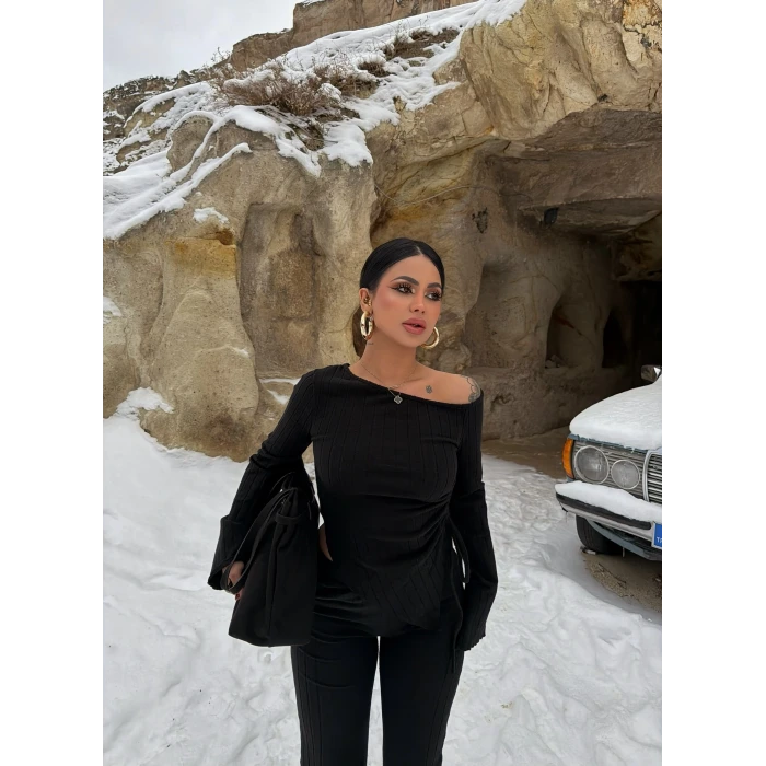 Siyah Kalın Fitilli İkili Takım