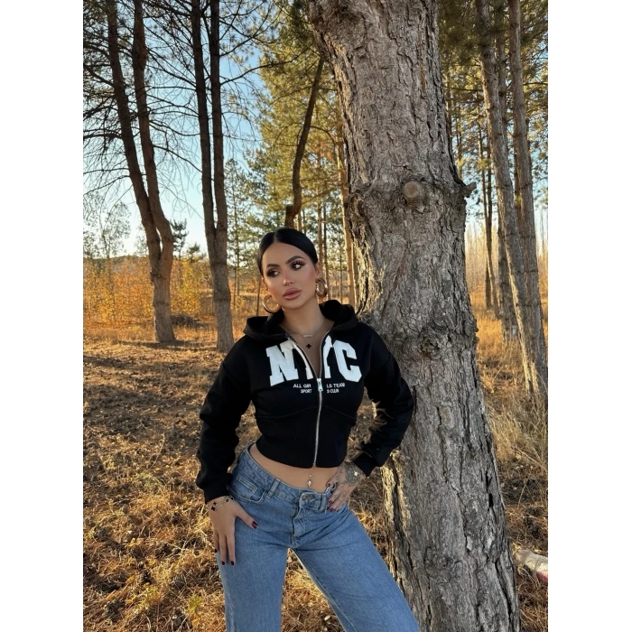 Siyah Nyc Korseli Sweat
