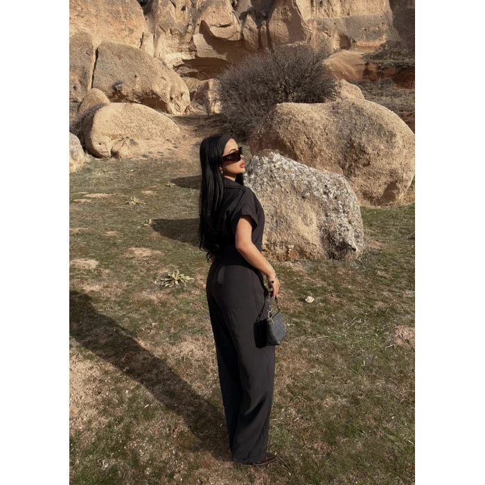 Siyah Safari Kemerli Tulum