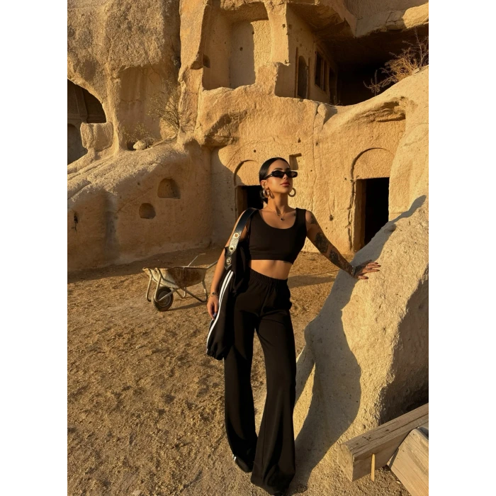 Siyah Şeritli Modal Üçlü Takım