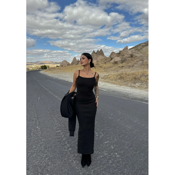 Siyah Street Elbise Sweat İkili Takım