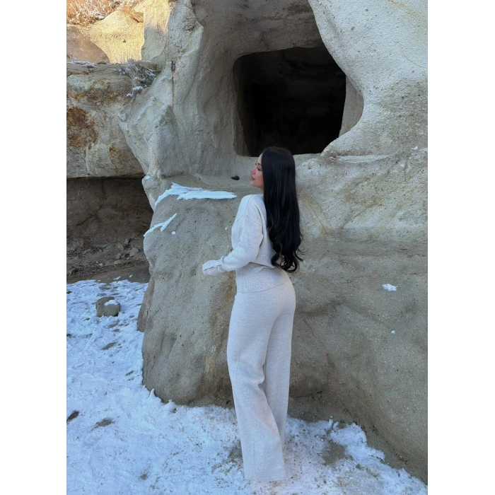 Taş Çıtçıtlı Triko İkili Takım