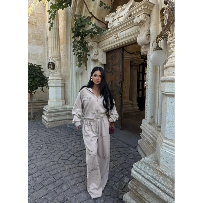 Taş Oversize Kalıp Stone İkili Takım