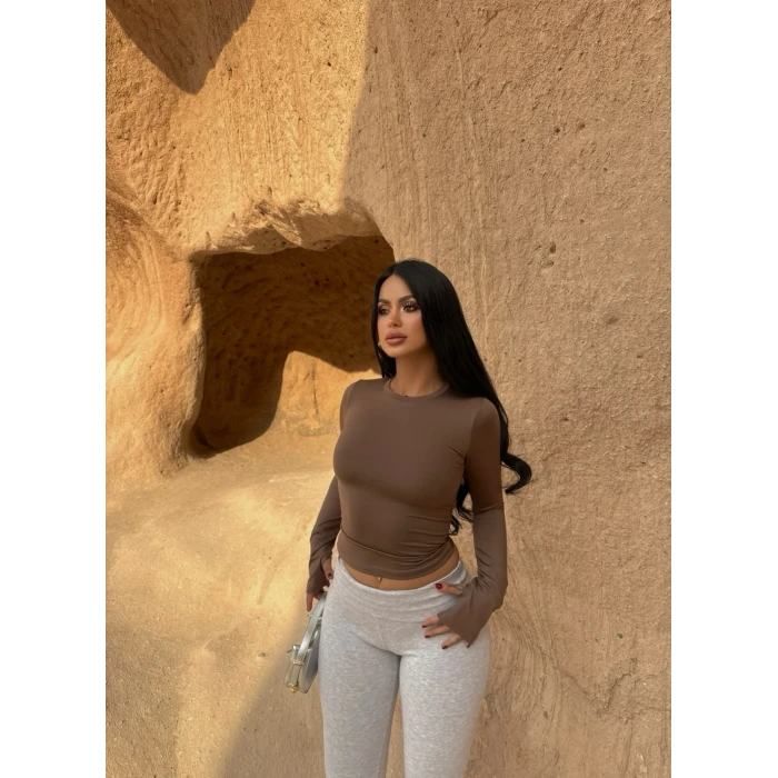 Vizon Parmak Geçmeli Basic Crop