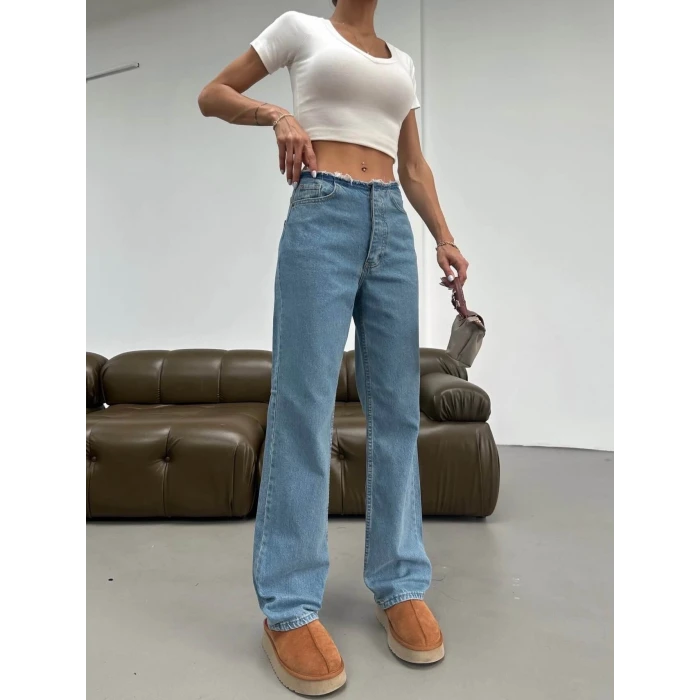 Yüksek Bel Straight Pantolon