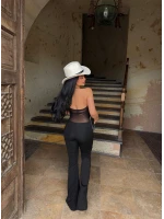 Siyah Boyundan Geçmeli Bağlamalı Tulum