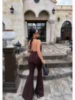 Kahve Aksesuar Askılı Tulum