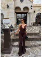 Kahve Aksesuar Askılı Tulum