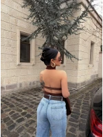 Kahve Bolerolu Triko İkili Takım