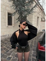 Siyah Bolerolu Triko İkili Takım