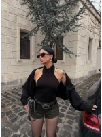 Siyah Bolerolu Triko İkili Takım