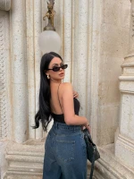 Siyah İp Askılı Basic Bodysuit