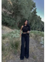 Siyah Halter Ters Dikişli İkili Takım