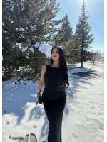 Siyah Kalın Askılı Sırt Açık Elbise