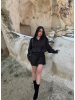 Siyah Şortlu Gömlek Elbise