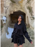 Siyah Şortlu Gömlek Elbise