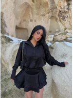 Siyah Şortlu Gömlek Elbise