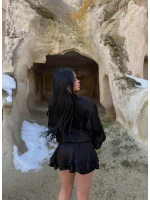 Siyah Şortlu Gömlek Elbise