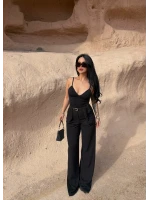 Kemerli Yüksek Bel Örme Pantolon