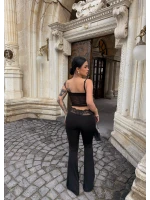 Siyah Güpür Detaylı Tayt İkili Takım