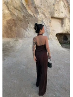 Kahve Sırt Dekolte Fitilli Takım