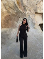 Siyah Sırt Dekolte Fitilli Takım