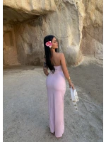 Pudra İp Askılı Maxi Basic Elbise