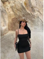 Siyah Askılı Bodycon Mini Elbise