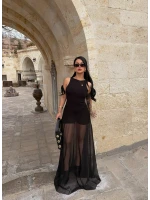 Şeffaf Katmanlı Şortlu Elbise