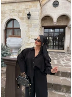 Siyah Modal Gömlek Pantolon İkili Takım