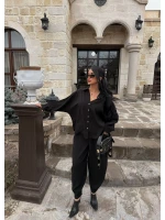 Siyah Modal Gömlek Pantolon İkili Takım