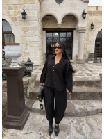 Siyah Modal Gömlek Pantolon İkili Takım