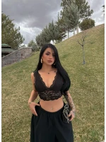 Siyah Güpürlü Bralet