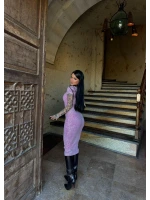 Pembe Kare Yaka Yıkamalı Elbise