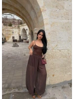 Kahve İçi Astarlı Şalvar Pantolon