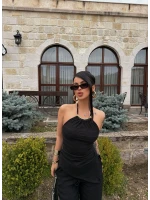 Siyah Yaka Aksesuarlı İkili Takım