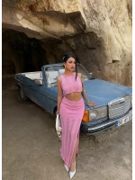 Pembe Triko Etek Büstiyer İkili Takım