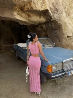 Pembe Triko Etek Büstiyer İkili Takım