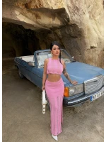 Pembe Triko Etek Büstiyer İkili Takım