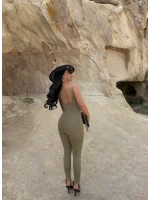 Haki Askılı Basic Slim Tulum