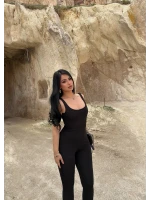 Siyah Askılı Basic Slim Tulum