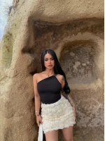 Siyah Omuz Aksesuarlı Sandy Crop