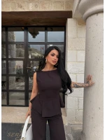 Kahve Sıfır Kol Belden Oturtmalı Takım