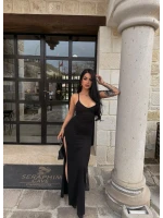 Çift Yırtmaçlı Sırt Çapraz Elbise