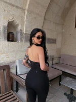 Siyah Bohem İçi Astarlı Dantel Crop