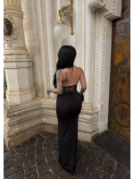 Güpürlü Balık Sırtı Maxi Elbise