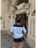 Siyah Şal Bağlamalı Tişört