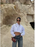 Beyaz Çift Cepli Poplin Gömlek