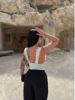 Beyaz Puantiyeli Güpürlü Bralet